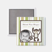 2 "x2" aankondiging magneet Monkey Time Zoo Dier (Voorkant / Achterkant)