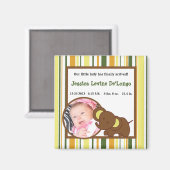 2 "x2" Aankondiging Magneet Oerwoud Baby's Dieren (Voorkant / Achterkant)