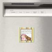 2 "x2" Aankondiging Magneet Oerwoud Baby's Dieren (Insitu (Vaatwasser))