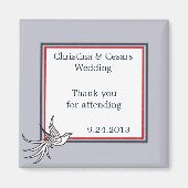 2 "x2" aankondiging magneet witte duif rood blauw  (Voorkant)