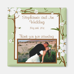 2"x2" aankondiging Magnet Dogwood Flowers