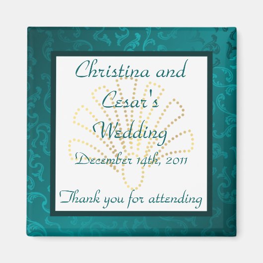 2 "x2" aankondigingsmagneet Arabisch Blauwgroen Magneet (Voorkant)