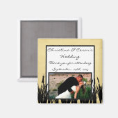 2"x2" Aankondigingsmagneet Cattail/Libel Silhouet Magneet (Voorkant / Achterkant)