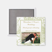 2"x2" Aankondigingsmagneet Groene Gerbera Daisy Bl Magneet (Voorkant / Achterkant)