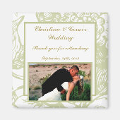 2"x2" Aankondigingsmagneet Groene Gerbera Daisy Bl Magneet (Voorkant)