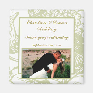 2 "x2" aankondigingsmagneet Groene Gerbera Daisy F Magneet