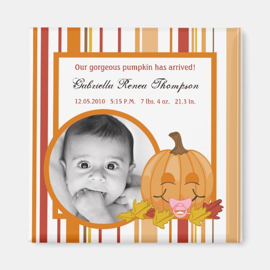 2 "x2" aankondigingsmagneet herfst Herfst pompoen Magneet (Voorkant)