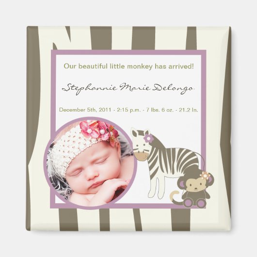 2 "x2" aankondigingsmagneet Jacana Meisje Oerwoud  Magneet (Voorkant)