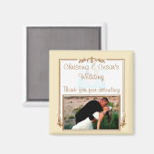 2"x2" Aankondigingsmagneet Net Getrouwd Koppel Magneet (Voorkant / Achterkant)