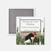 2"x2" Aankondigingsmagneet Rietpluim/Libel in Kleu Magneet (Voorkant / Achterkant)