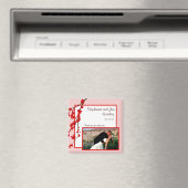 2"x2" Aankondigingsmagneet Rode Kersenbloesem Magneet (Insitu (Vaatwasser))