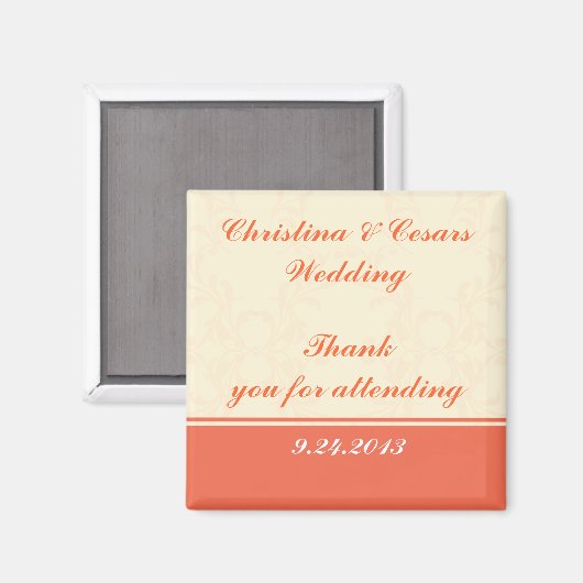 2"x2" Aankondigingsmagneet Roze/Perzik Formeel Magneet (Voorkant / Achterkant)