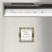 2"x2" Aankondigingsmagneet Tanish Brown Damask Magneet (Insitu (Vaatwasser))