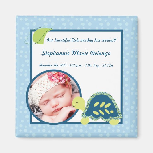 2 "x2" aankondigingsmagneet Turtle Reef Ocean Zee Magneet (Voorkant)