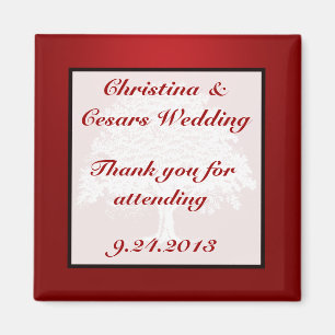 2"x2" Aankondigingsmagneet Witte Boom Rood Zwart S Magneet