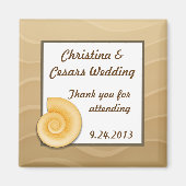 2"x2" Aankondigingsmagneet Zeeoren op Zandstrand Magneet (Voorkant)