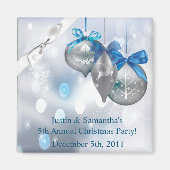 2 "x2" Favor Magnet Ornamenten Sneeuwvlokken Sneeu (Voorkant)