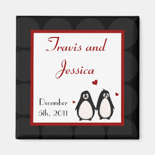 2 "x2" Favor Magnet Penguin Love Couple Mate voor 