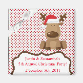 2 "x2" Favor Magnet Rendier Kerstmis XMAS Polka D (Voorkant)