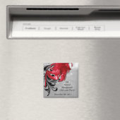 2 "x2" Favor Magnet Rood op Zilveren Masquerade (Insitu (Vaatwasser))