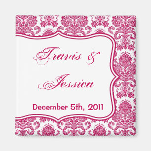 2 "x2" Favoriet Magneet Fusia Wit Damast Kant Prin