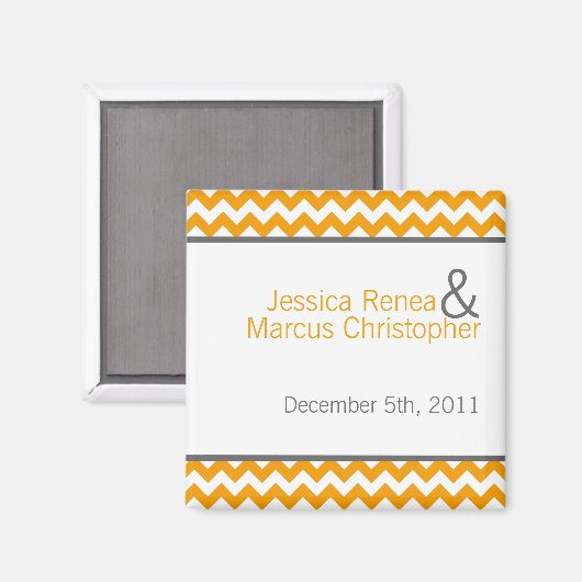 2 "x2" Favoriet Magneet Geel Grijs Grijs Chevron N (Voorkant / Achterkant)