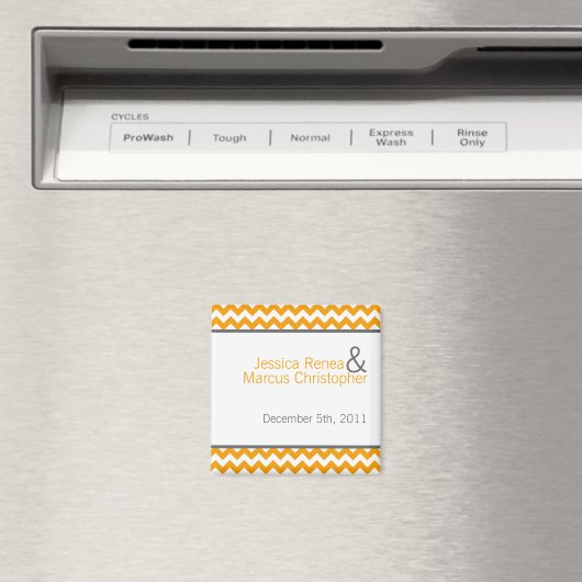 2 "x2" Favoriet Magneet Geel Grijs Grijs Chevron N (Insitu (Vaatwasser))