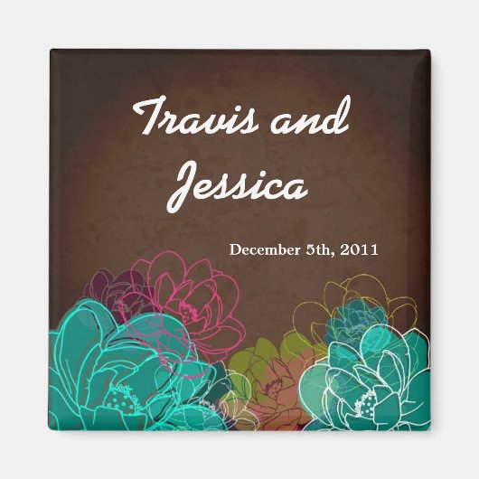 2 "x2" Favoriet Magneet Neon Spring Bloemen Bloem  (Voorkant)