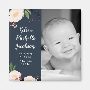 2 "x2" Geboorte Aankondiging Magneet Baby Roze Kos