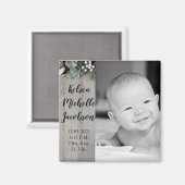 2 "x2" Geboorte Aankondiging Magneet Katoen Plant  (Voorkant / Achterkant)