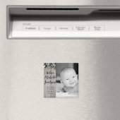 2 "x2" Geboorte Aankondiging Magneet Katoen Plant  (Insitu (Vaatwasser))