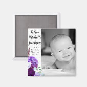 2 "x2" Geboorte Aankondiging Magneet Lavendel Hibi (Voorkant / Achterkant)