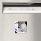 2 "x2" Geboorte Aankondiging Magneet Lavendel Hibi (Insitu (Vaatwasser))