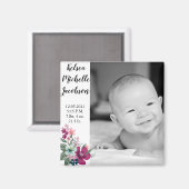 2 "x2" Geboorte Aankondiging Magneet Tropische Blo (Voorkant / Achterkant)