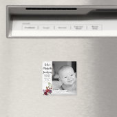 2 "x2" Geboorte Aankondiging Magneet Wit Rozen Gou (Insitu (Vaatwasser))