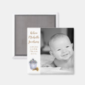 2 "x2" geboorte aankondiging magneet zomer land wo (Voorkant / Achterkant)