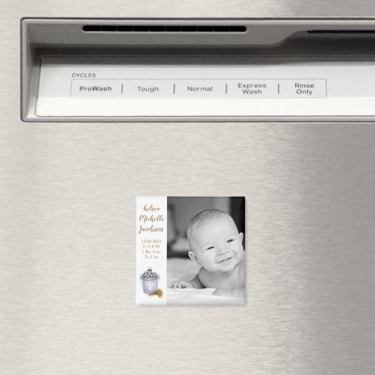 2 "x2" geboorte aankondiging magneet zomer land wo (Insitu (Vaatwasser))