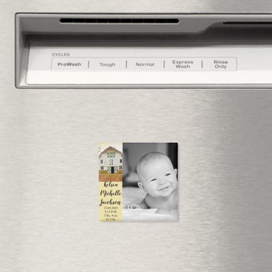 2 "x2" geboorte aankondiging magneet zonsondergang (Insitu (Vaatwasser))