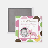 2 "x2" Geboorteaankondiging Magneet Oerwoud Queen (Voorkant / Achterkant)