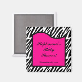 2 "x2" Magneet Favor Hot Pink Zebra Animal Print (Voorkant / Achterkant)