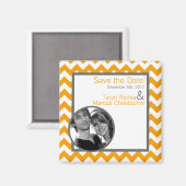 2 "x2" Save the Date Magneet Geel Grijs Gra Chevro (Voorkant / Achterkant)