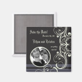 2 "x2" Save the Date Magnet Black Stropdas Affair (Voorkant / Achterkant)