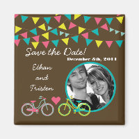 2 "x2" Save the Date Magnet Love Lovers Fietsen Bi