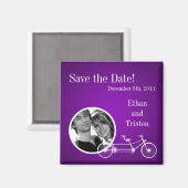 2"x2" Sparen de Datum Paarse Dubbele Bike Magneet (Voorkant / Achterkant)