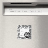 2"x2" Sparen de Datum Zwarte Witte Damaslaag van h Magneet (Insitu (Vaatwasser))