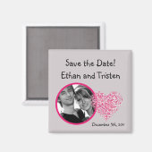 2"x2" Sparen de Magnet Pink Floral Debiet van de D (Voorkant / Achterkant)