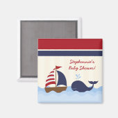 2 "x2" Vierkante Ahoy Nautische Walvis magneet Fav (Voorkant / Achterkant)