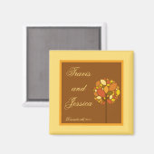 2 "x2" voorkeur magneet Modern Autumn Tree Herfst  (Voorkant / Achterkant)
