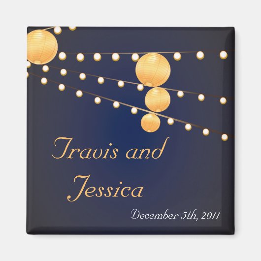 2 "x2" voorkeur Magneet Papier Lantaarns op Blauw  (Voorkant)