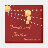 2 "x2" voorkeur magneetpapier lantaarns op rood Ch Magneet (Voorkant)